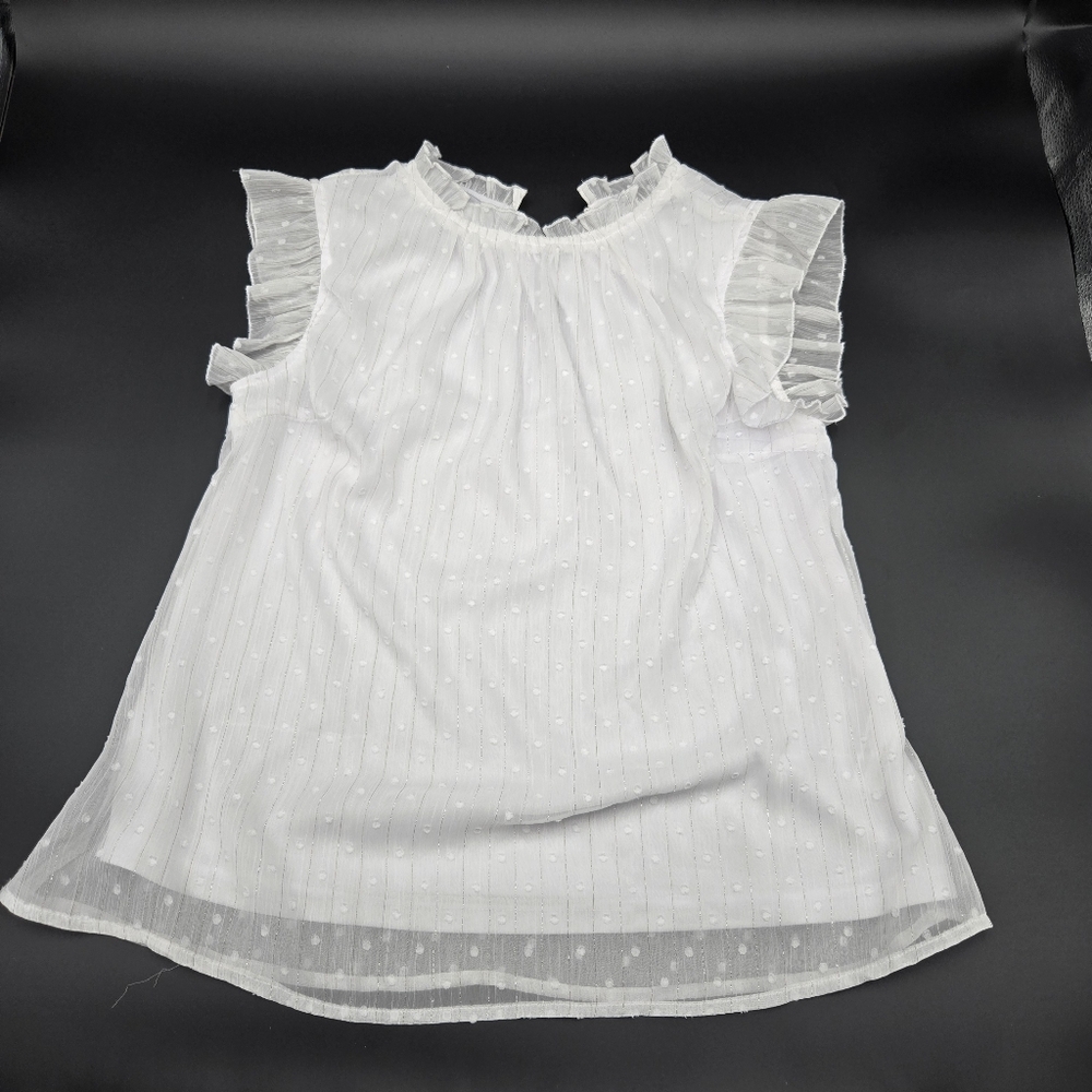 White Ruffled Top